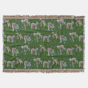 Lamm Frenzy Throw Blanket (dunkelgrün) Decke
