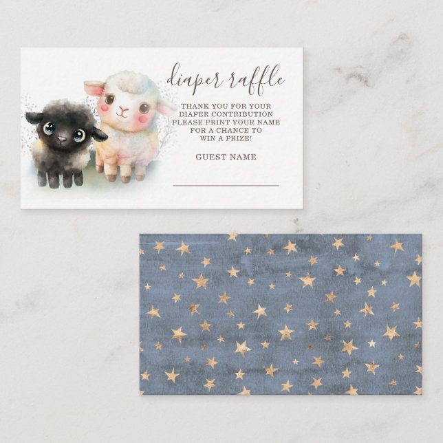 Lamm Gender Neutral Baby Shower Begleitkarte (Vorne/Hinten)