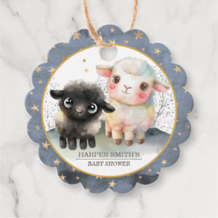 Lamm Gender Neutral Baby Shower Geschenkanhänger