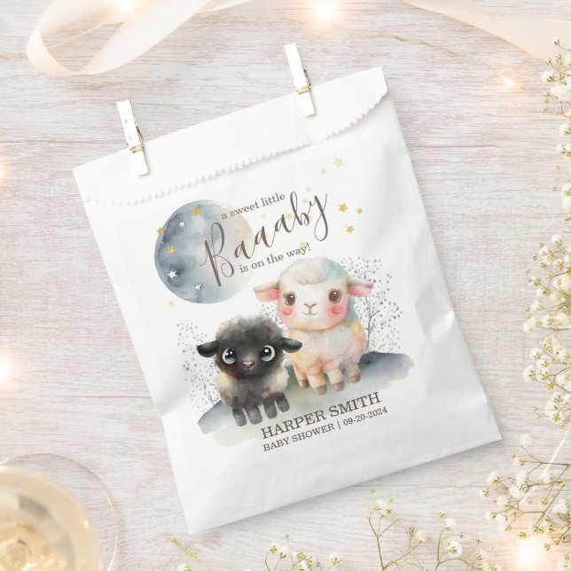 Lamm Gender Neutral Baby Shower Geschenktütchen (Ausgeschnitten)