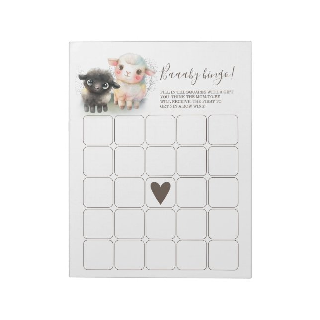 Lamm Gender Neutral Baby Shower Notizblock (Rotiert)
