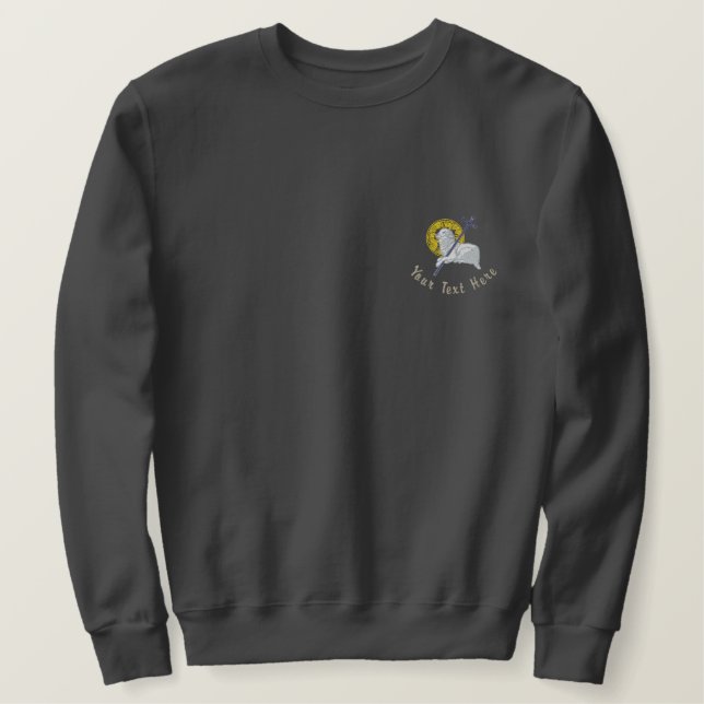 Lamm Gottes Besticktes Sweatshirt (Design vorne)