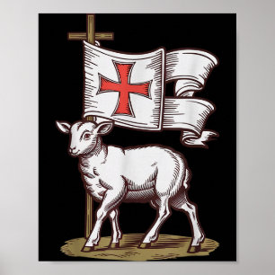 Lamm Gottes Christliches Symbol Des Glaubens Sieg Poster