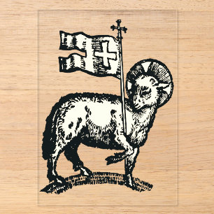 Lamm Gottes Symbol des christlichen Glaubens Acryleinladungen