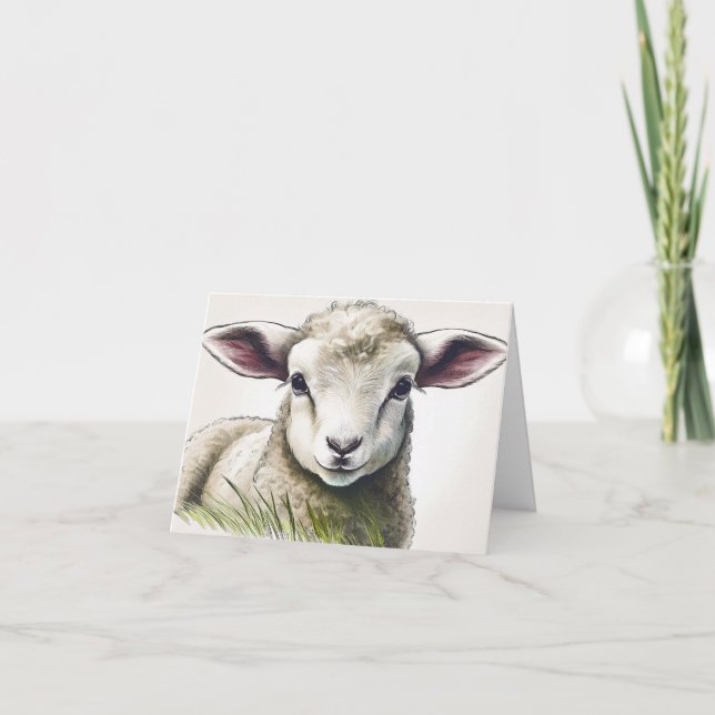 Lamm im Grasost Karte (Vorderseite)