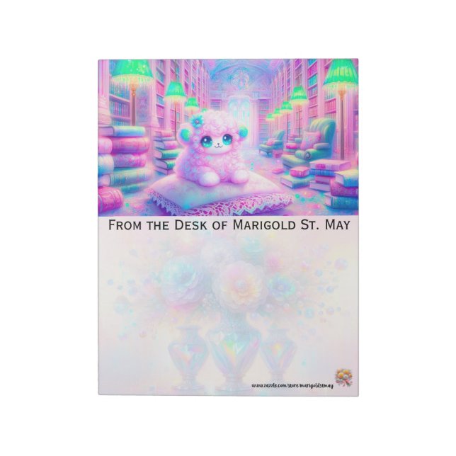 Lamm in der Bibliothek Notizblock (Rotiert)