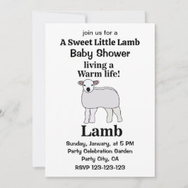 Lamm lebt ein warmes Leben Funny Lamb Baby Dusche Einladung