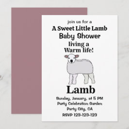 Lamm lebt ein warmes Leben Funny Lamb Baby Dusche Einladung