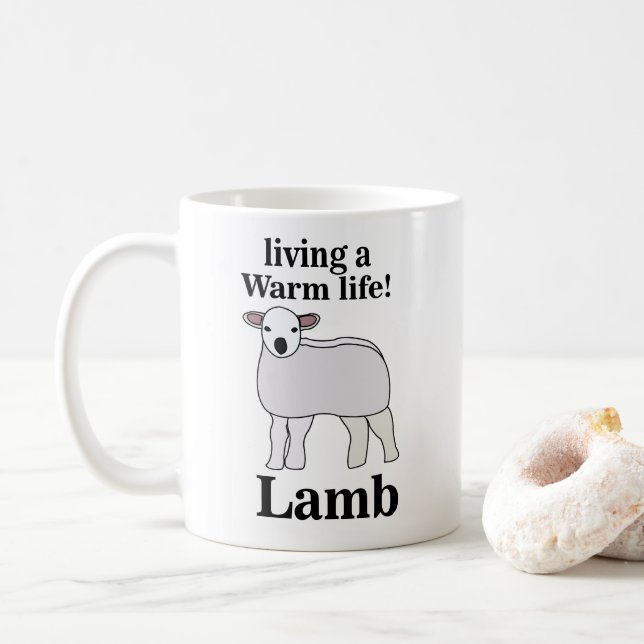 Lamm lebt ein warmes Leben Kaffeetasse (Mit Donut)