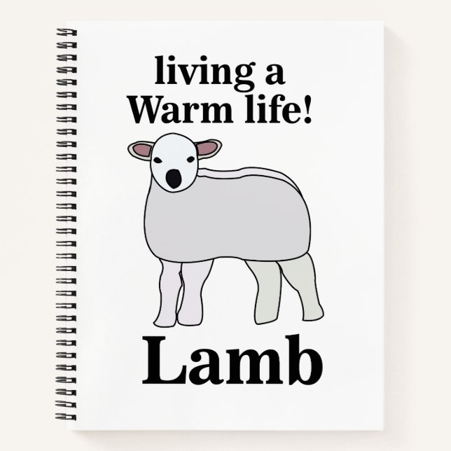 Lamm lebt ein warmes Leben Notizbuch (Vorderseite)