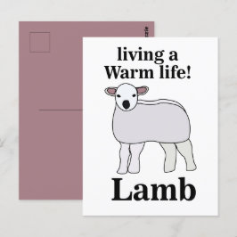 Lamm lebt ein warmes Leben Postkarte