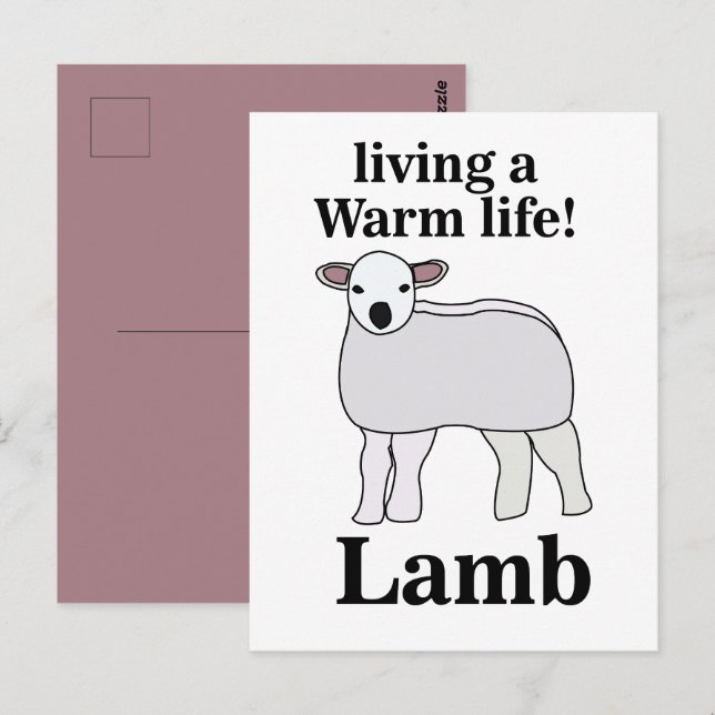 Lamm lebt ein warmes Leben Postkarte (Vorne/Hinten)