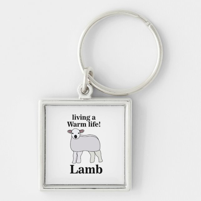 Lamm lebt ein warmes Leben Schlüsselanhänger (Vorne)