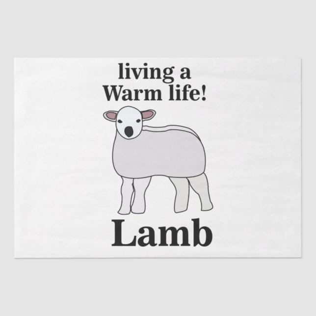 Lamm lebt ein warmes Leben Seidenpapier (Vorderseite)