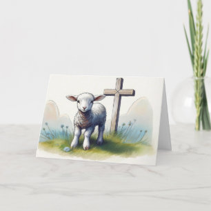 Lamm mit Blütenblumen Ostern Karte