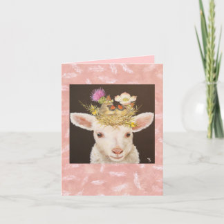 Lamm mit zwei Kardinälen notecard Karte