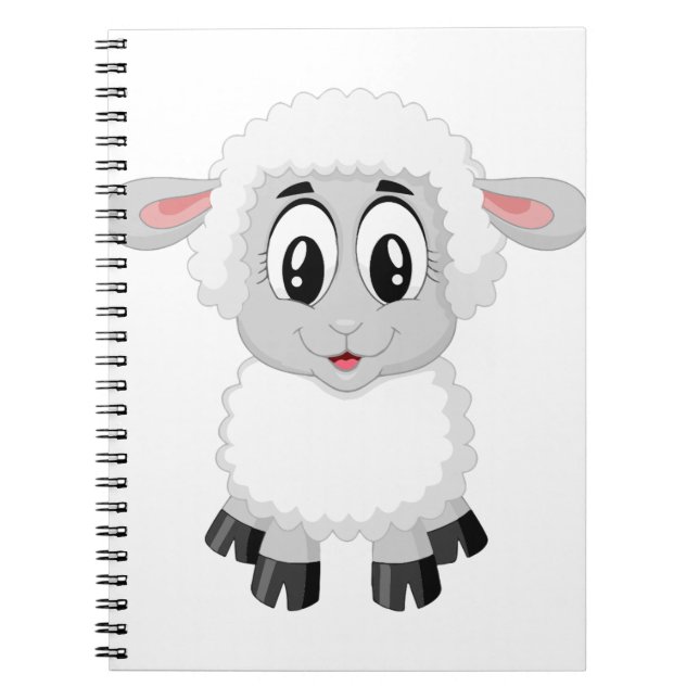 Lamm-niedliches Nutztier Notizblock (Vorderseite)