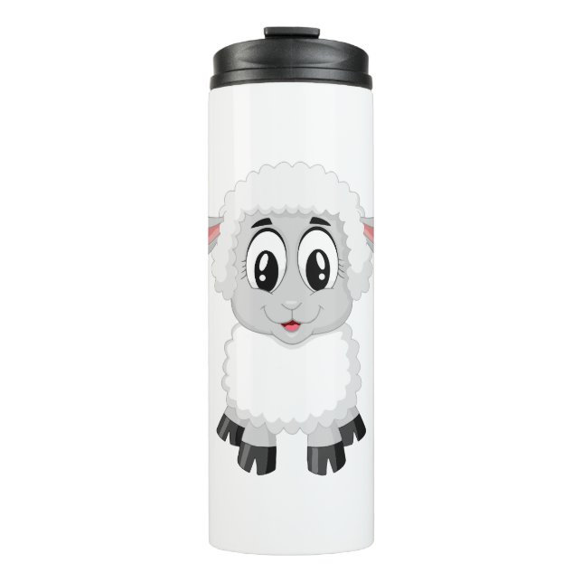Lamm-niedliches Nutztier Thermosbecher (Vorderseite)