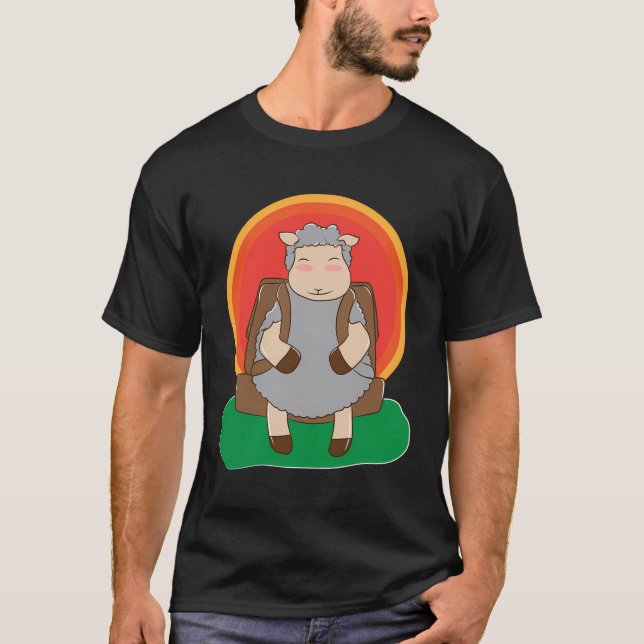 Lamm Wandern Natur Hobby Wandern T-Shirt (Vorderseite)