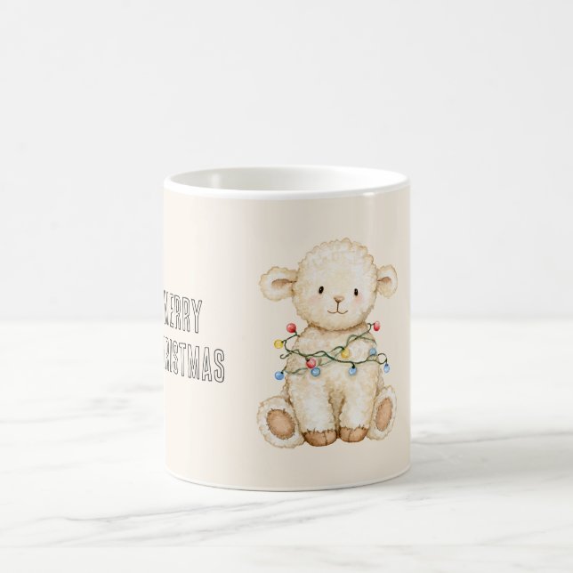 Lamm-Weihnachtsbaumlichter Kaffeetasse (Mittel)