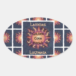 Lammas/Lughnasa Sun Harvest Pagan Ovaler Aufkleber