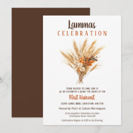 Lammas Pagan Fall Harvest Wheat Bouquet Einladung