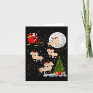 Lämmer Schafe Santa Schlitten Fliegend Lustig Magi Karte