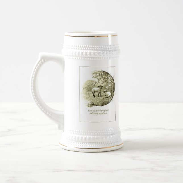 Lämmer u. Scripture-Tasse Bierglas (Links)