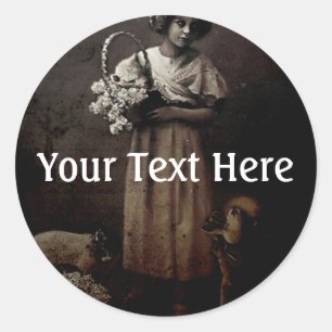 Lämmer zum Schlachthof fallen Runder Aufkleber