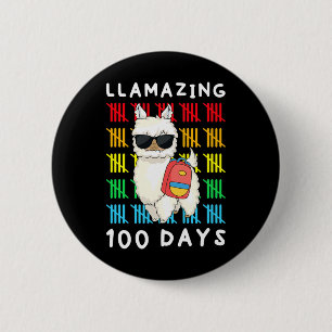 Lamming 100 Days of School Kids Llama Lehrer 10 Button