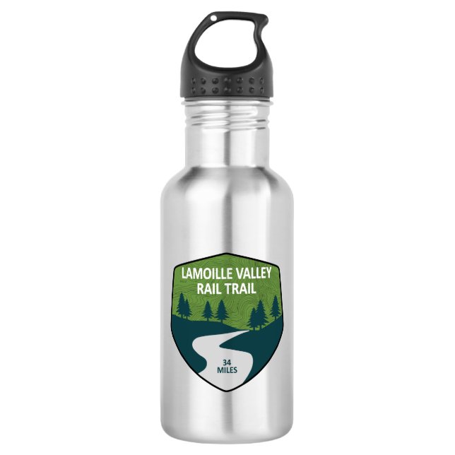 Lamoille Valley Rail Trail Vermont Edelstahlflasche (Vorderseite)