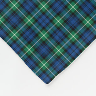 Lamont Clan Bright Blue und Green Tartan Fleecedecke