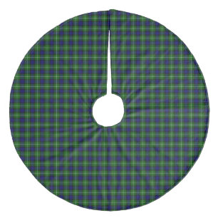 Lamont-Tartan blau-grün kariert Fleece Weihnachtsbaumdecke