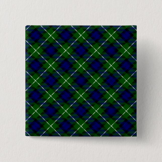 Lamont tartan blue kariert button (Vorderseite)