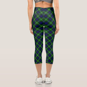Lamont tartan blue kariert capri leggings