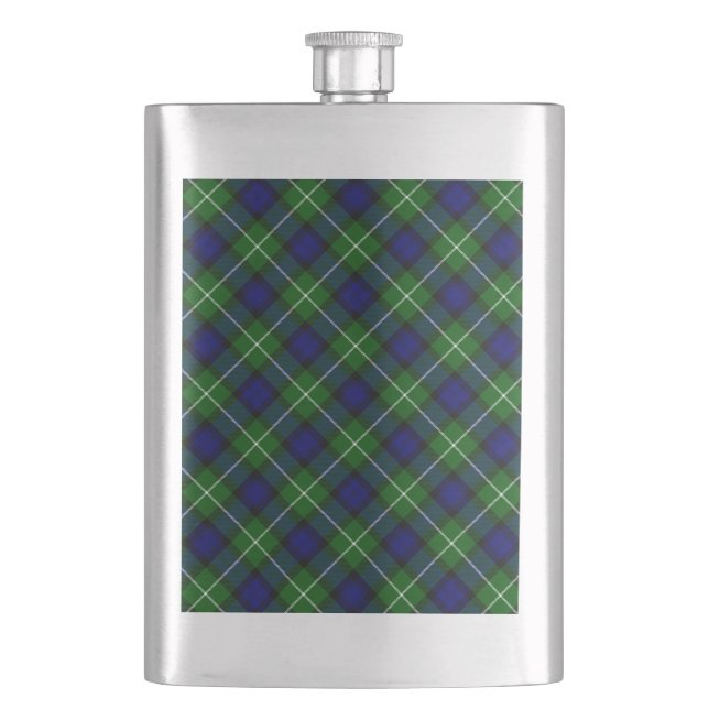 Lamont tartan blue kariert flachmann (Vorderseite)