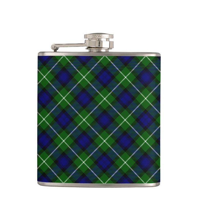 Lamont tartan blue kariert flachmann (Vorderseite)