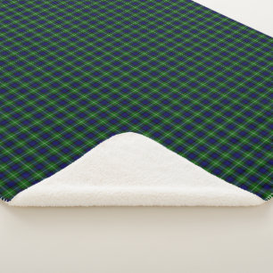 Lamont tartan blue kariert sherpadecke