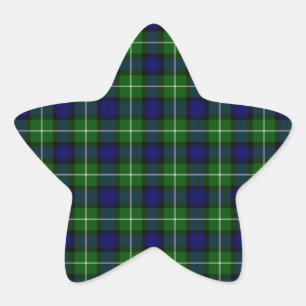 Lamont tartan blue kariert Stern-Aufkleber