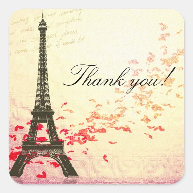 L'amour à Paris autocollant Merci (Devant)