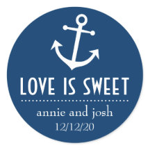 L'Amour Ancre Bateau Est Étiquette Doux (Bleu Fonc