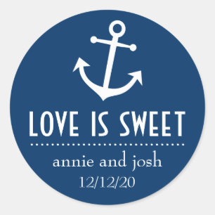 L'Amour Ancre Bateau Est Étiquette Doux (Bleu Fonc