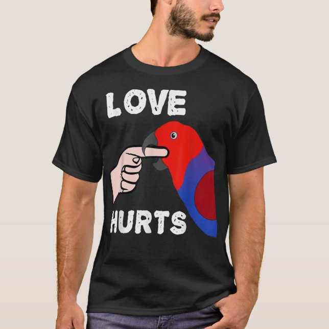 l'amour blesse l'eclectus féminin t-shirt perroque (Devant)