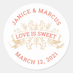 L'amour botanique est des stickers sucrés