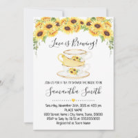 L'amour brasse du thé des tournesols invitation à 