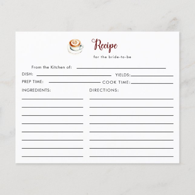 L'amour brasse la Fête des mariées Recette Carte (Devant)