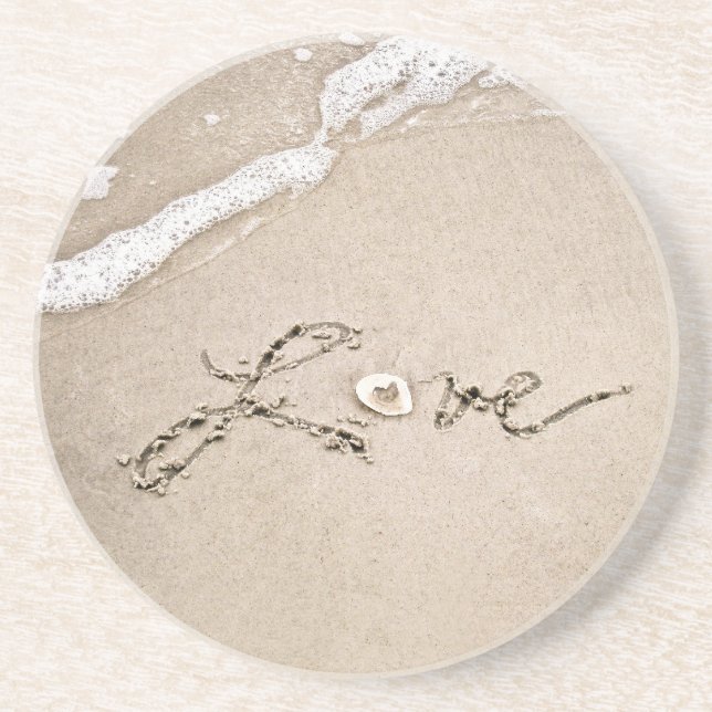 L'amour dans les Dessous de verre de plage de sabl (Devant)