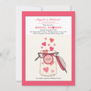 L'Amour Dans Une Invitation À La Douche De Jar