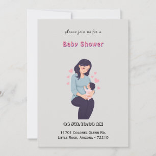 L'amour de la mère avec la carte de Baby shower de