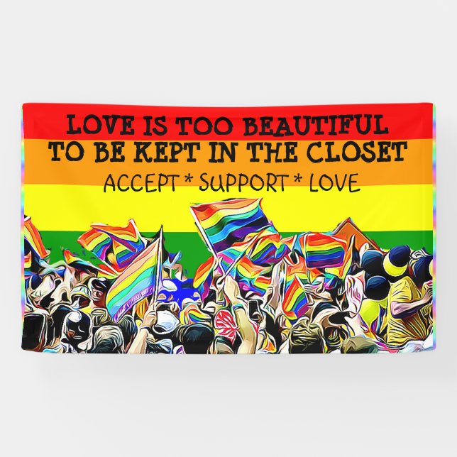 L'amour de LGBT est belle BANNIÈRE d'arc-en-ciel (Horizontal)